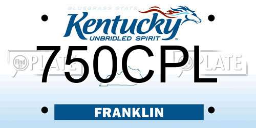 750CPL Kentucky License Plate