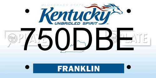 750DBE Kentucky License Plate