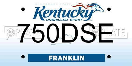 750DSE Kentucky License Plate