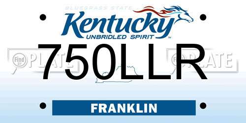 750LLR Kentucky License Plate