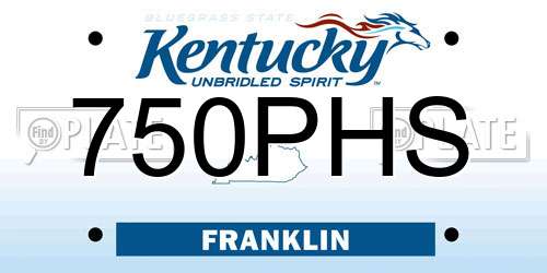 750PHS Kentucky License Plate