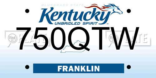 750QTW Kentucky License Plate