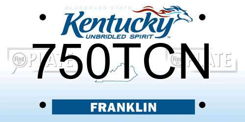 750TCN Kentucky License Plate