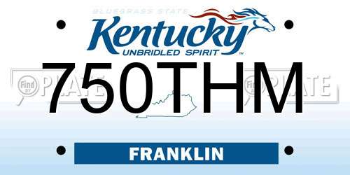 750THM Kentucky License Plate