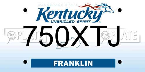 750XTJ Kentucky License Plate