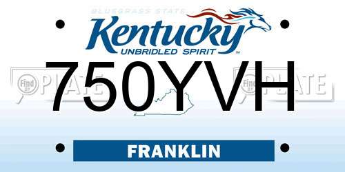 750YVH Kentucky License Plate
