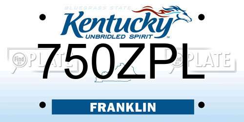 750ZPL Kentucky License Plate