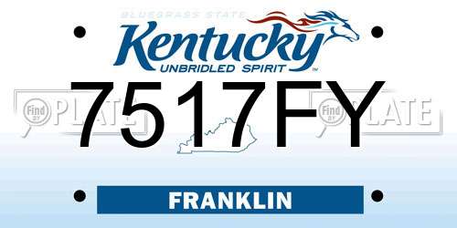 7517FY Kentucky License Plate