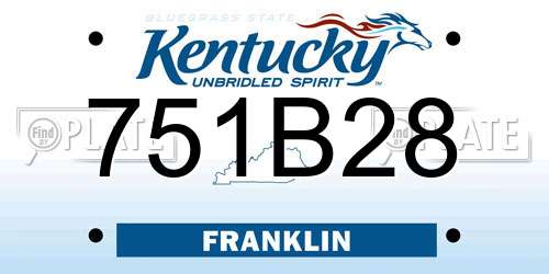 751B28 Kentucky License Plate