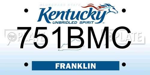 751BMC Kentucky License Plate