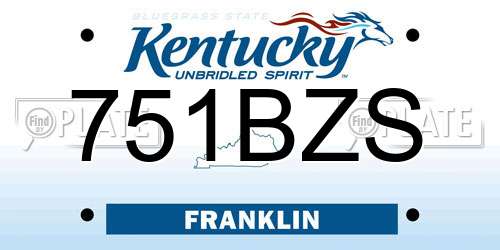 751BZS Kentucky License Plate