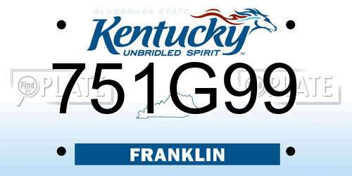 751G99 Kentucky License Plate