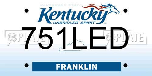 751LED Kentucky License Plate