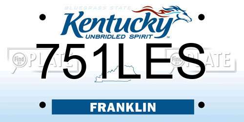 751LES Kentucky License Plate
