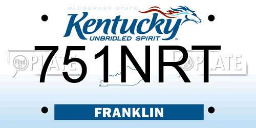 751NRT Kentucky License Plate