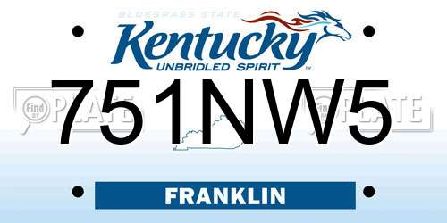 751NW5 Kentucky License Plate