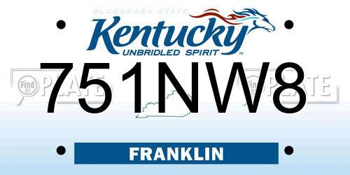 751NW8 Kentucky License Plate