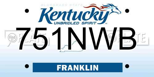 751NWB Kentucky License Plate