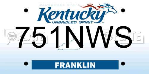 751NWS Kentucky License Plate