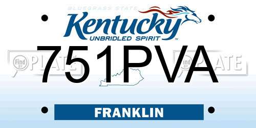 751PVA Kentucky License Plate