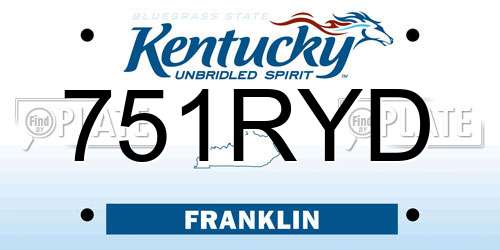 751RYD Kentucky License Plate