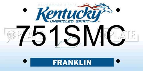 751SMC Kentucky License Plate