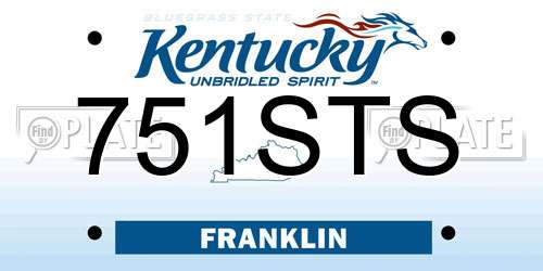 751STS Kentucky License Plate
