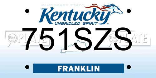 751SZS Kentucky License Plate