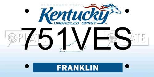 751VES Kentucky License Plate