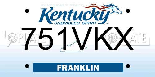 751VKX Kentucky License Plate