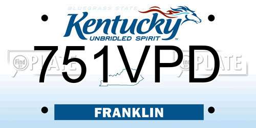 751VPD Kentucky License Plate