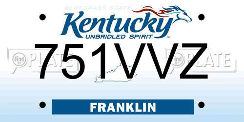751VVZ Kentucky License Plate