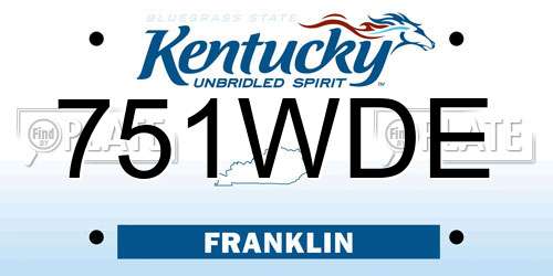 751WDE Kentucky License Plate