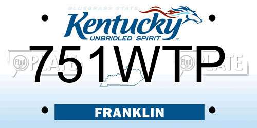 751WTP Kentucky License Plate