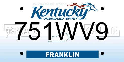 751WV9 Kentucky License Plate