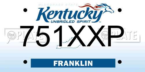 751XXP Kentucky License Plate