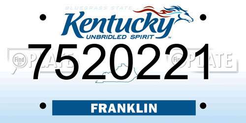 7520221 Kentucky License Plate