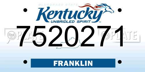 7520271 Kentucky License Plate