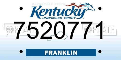 7520771 Kentucky License Plate