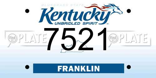 7521 Kentucky License Plate