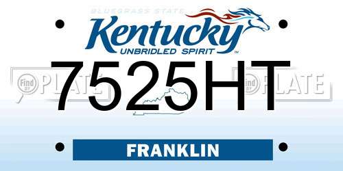 7525HT Kentucky License Plate