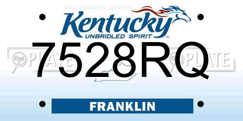 7528RQ Kentucky License Plate