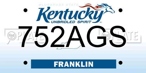 752AGS Kentucky License Plate