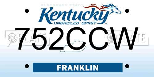 752CCW Kentucky License Plate