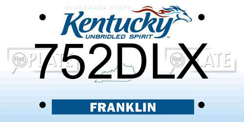 752DLX Kentucky License Plate