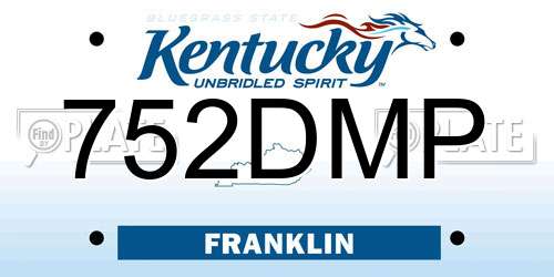 752DMP Kentucky License Plate