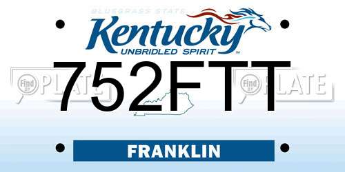 752FTT Kentucky License Plate