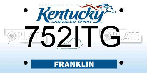 752ITG Kentucky License Plate