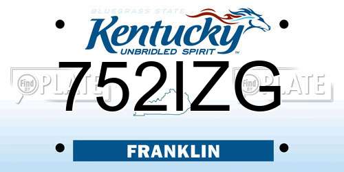 752IZG Kentucky License Plate