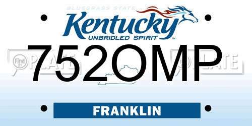 752OMP Kentucky License Plate